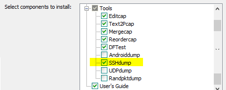 SSHDump Wireshark