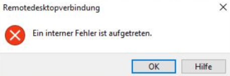 RDP internal error